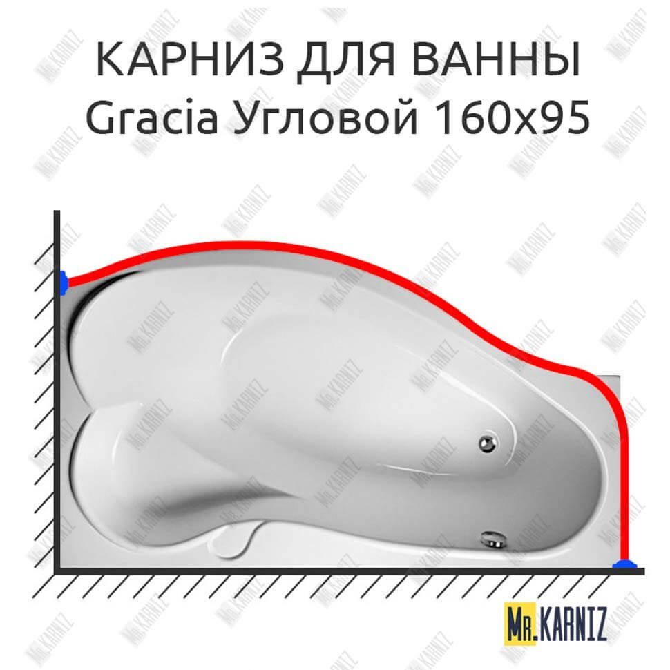 Карниз для ванны 1 MarKa Gracia Угловой 160х95 Усиленный 20 мм MrKARNIZ Карниз для ванны 1 MarKa Gracia Угловой 160х95 Усиленный 20 мм MrKARNIZ
