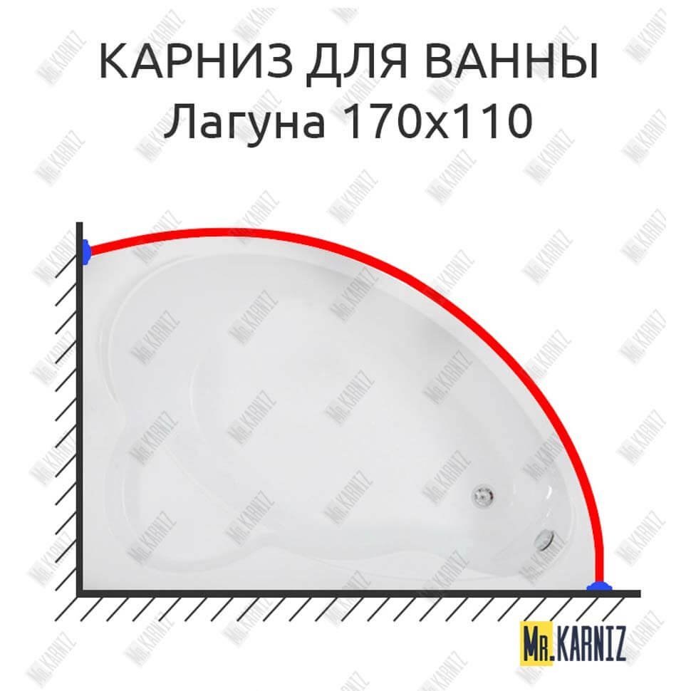 Карниз для ванны Bas Лагуна 170х110 Усиленный 20 мм MrKARNIZ