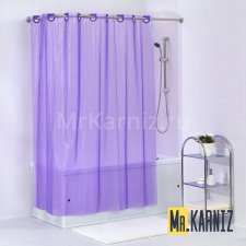 Штора для ванной 3D фиолетовая