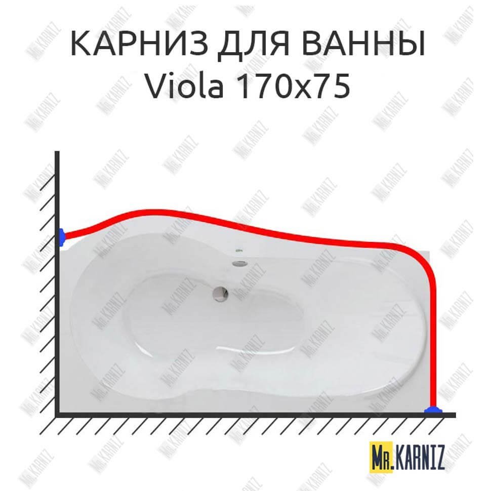 Карниз для ванны Polla Viola 170х75 Усиленный 20 мм MrKARNIZ