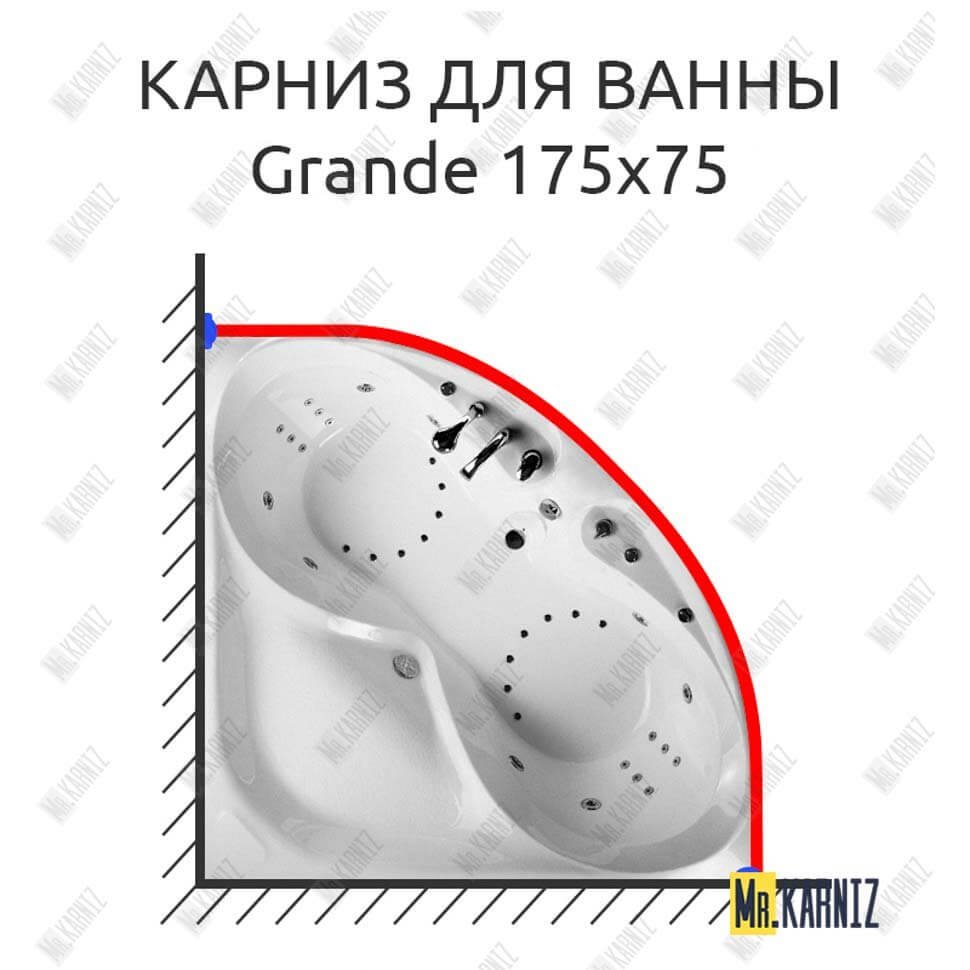 Карниз для ванны Balteco Grande 175х175 Усиленный 20 мм MrKARNIZ